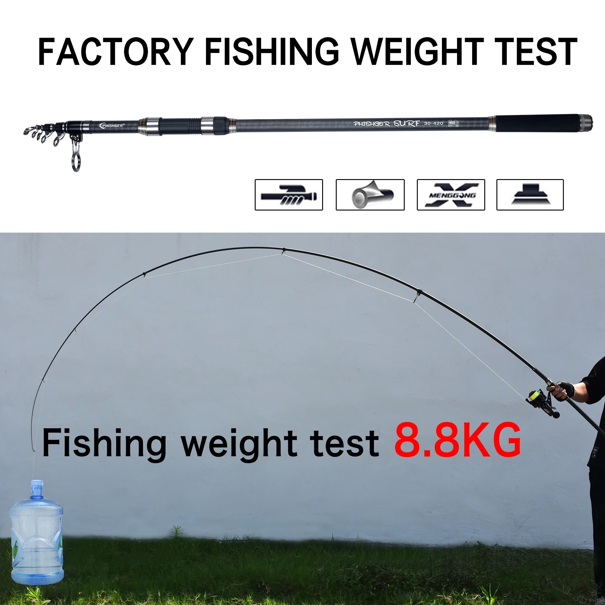 PHISHGER caña giratoria de Sur - Surf Fishing Equipment reseña y precio