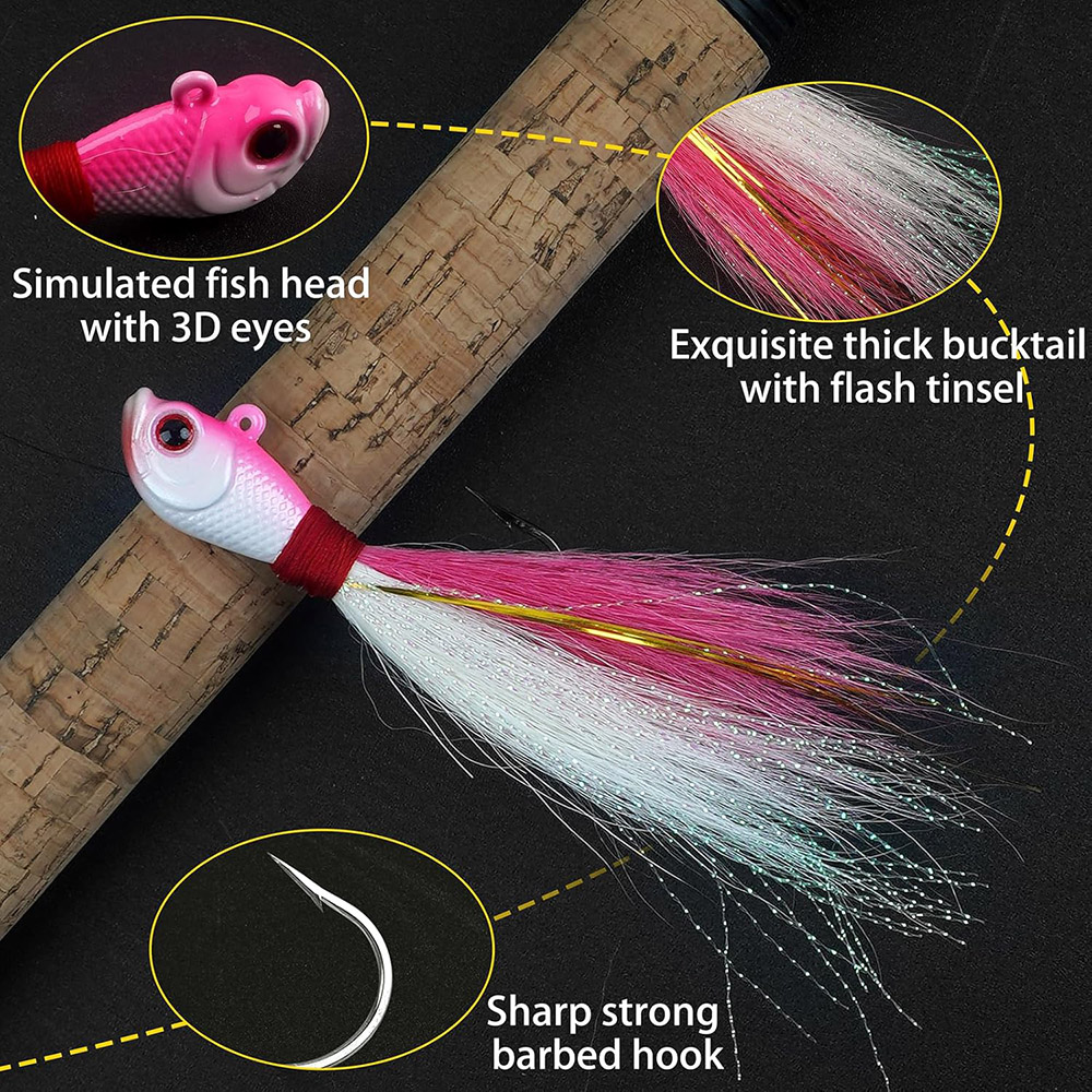 3 uds Bucktail Jigs agua salad - Surf Fishing Equipment reseña y precio